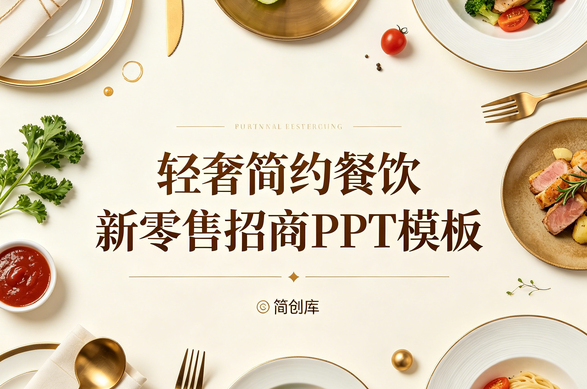 C1134轻奢风餐饮招商加盟PPT模板 新零售行业创业投资合作汇报模版-简创库网