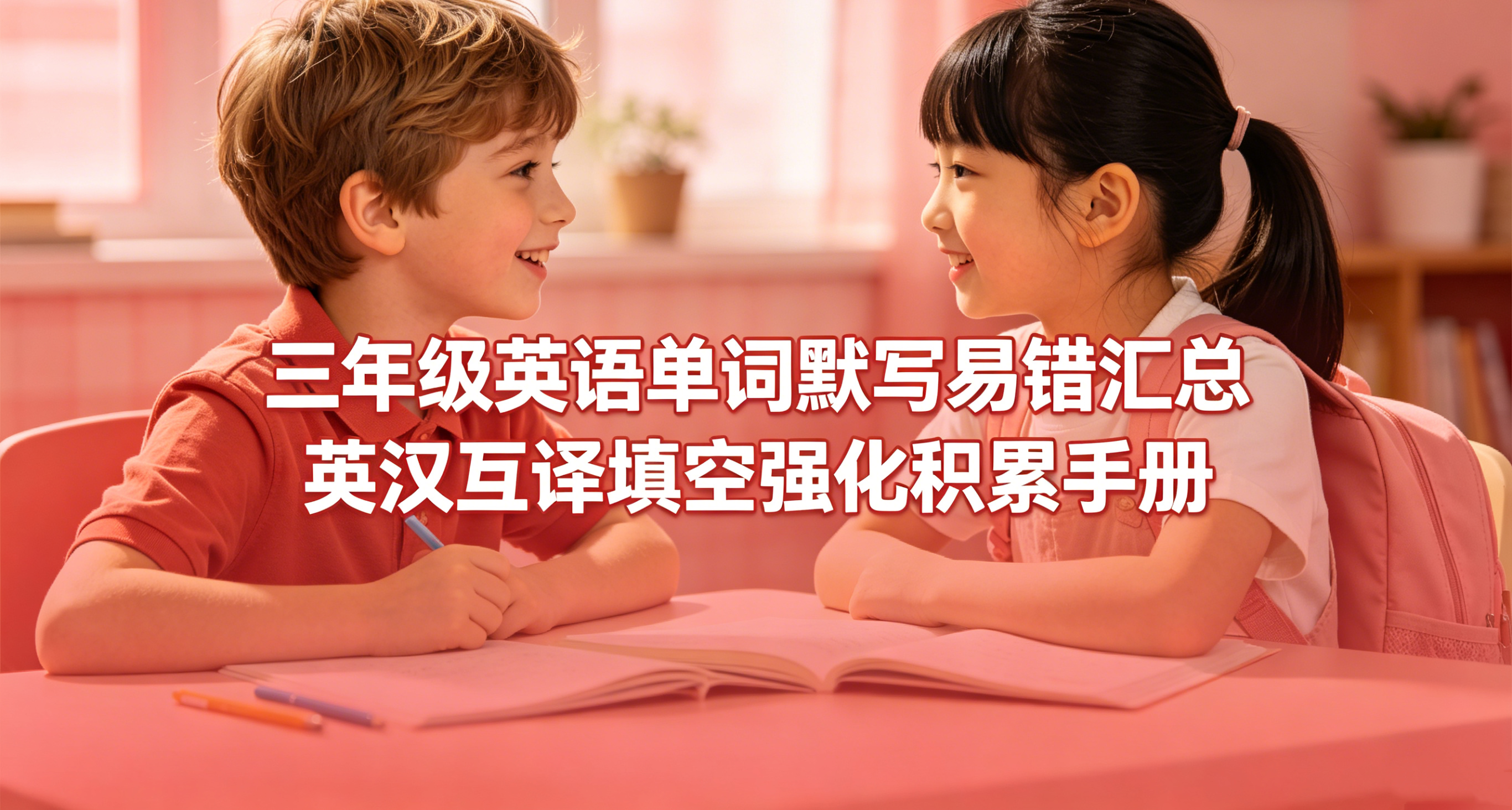 H9884三年级英语单词默写易错汇总 英汉互译填空强化积累手册-简创库网
