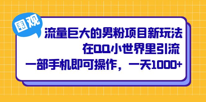 图片[1]-流量巨大的男粉项目新玩法，在QQ小世界里引流，一天1000+-暗冰资源网