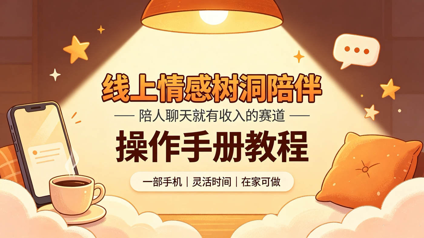 图片[1]-M6581471线上情感树洞陪伴-陪人聊天就有收入的赛道【操作手册教程】-简创库网