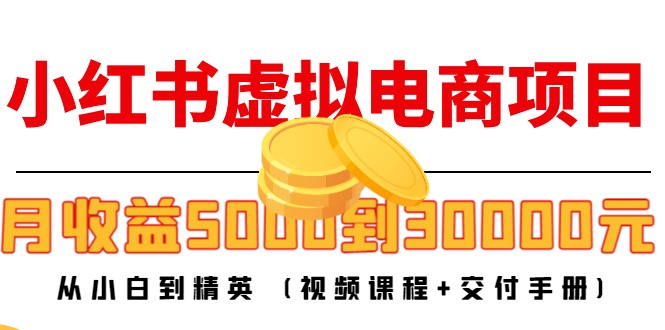 小红书虚拟电商项目怎么做(视频课程+交付手册):从小白到精英月收益过万