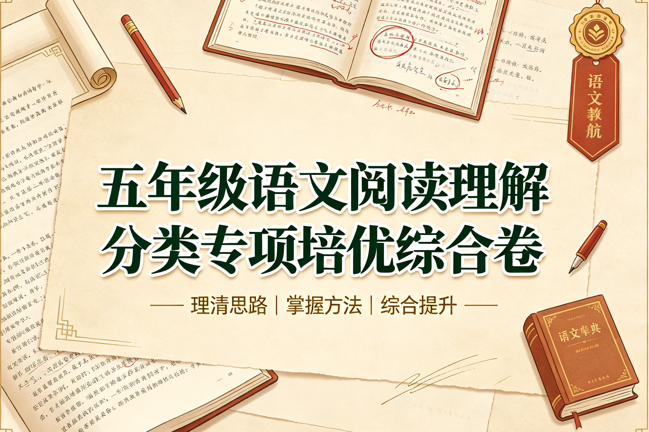 J52353五年级语文阅读理解分类专项培优综合卷-简创库网