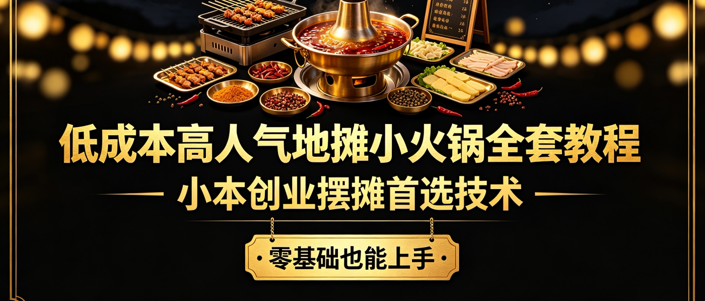 L72656低成本高人气地摊小火锅全套教程 小本创业摆摊首选技术-简创库网