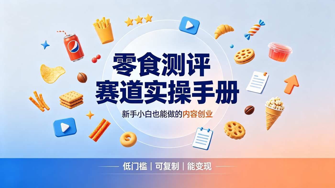 M6581459新手小白就可以做的零食测评赛道【实操手册教程】-简创库网