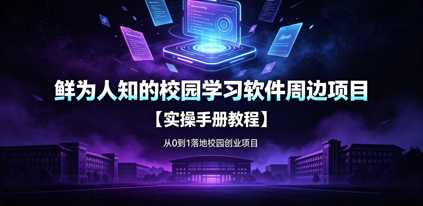 图片[1]-M658128鲜为人知的校园学习软件赛道【实操手册教程】-简创库网
