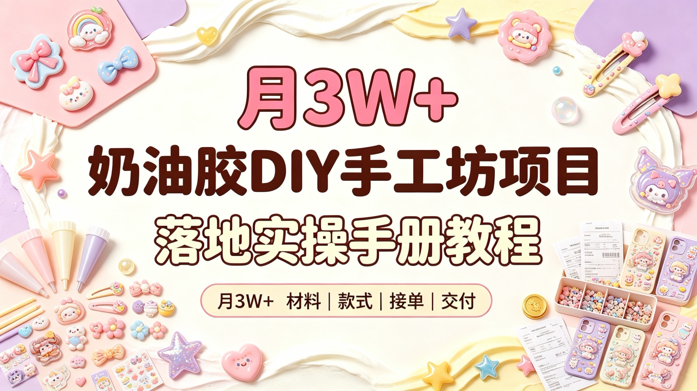 M6581466奶油胶 DIY 手工坊落地实操手册教程【月3W+】-简创库网