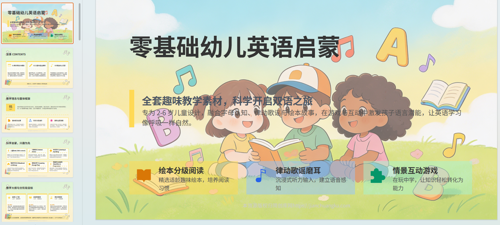 图片[2]-E1120零基础幼儿英语启蒙全套素材 少儿英文儿歌绘本口语教学资料-简创库网