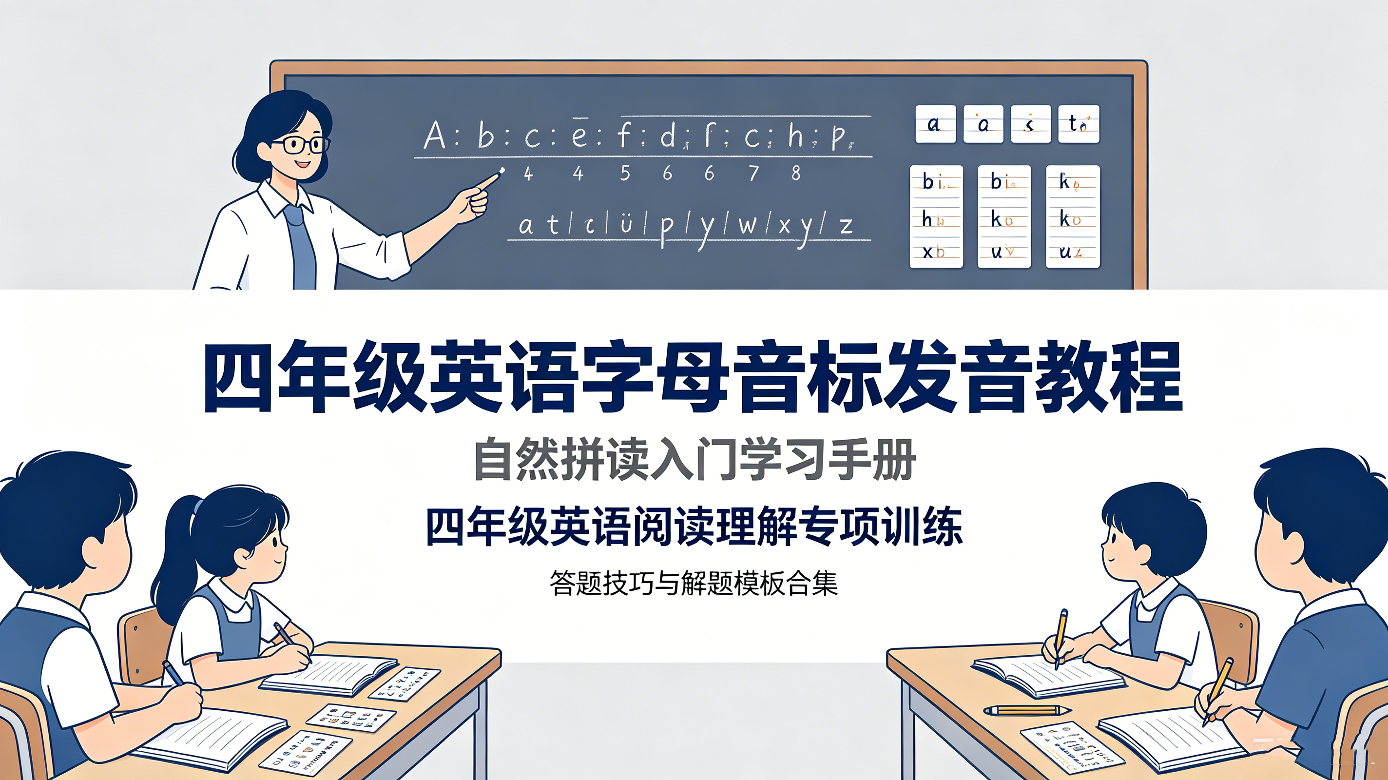 I97555四年级英语字母音标发音教程 自然拼读入门学习手册-简创库网