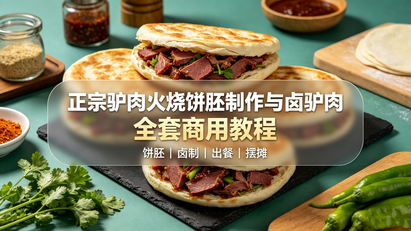L25961正宗驴肉火烧饼胚制作与卤驴肉全套商用教程-简创库网