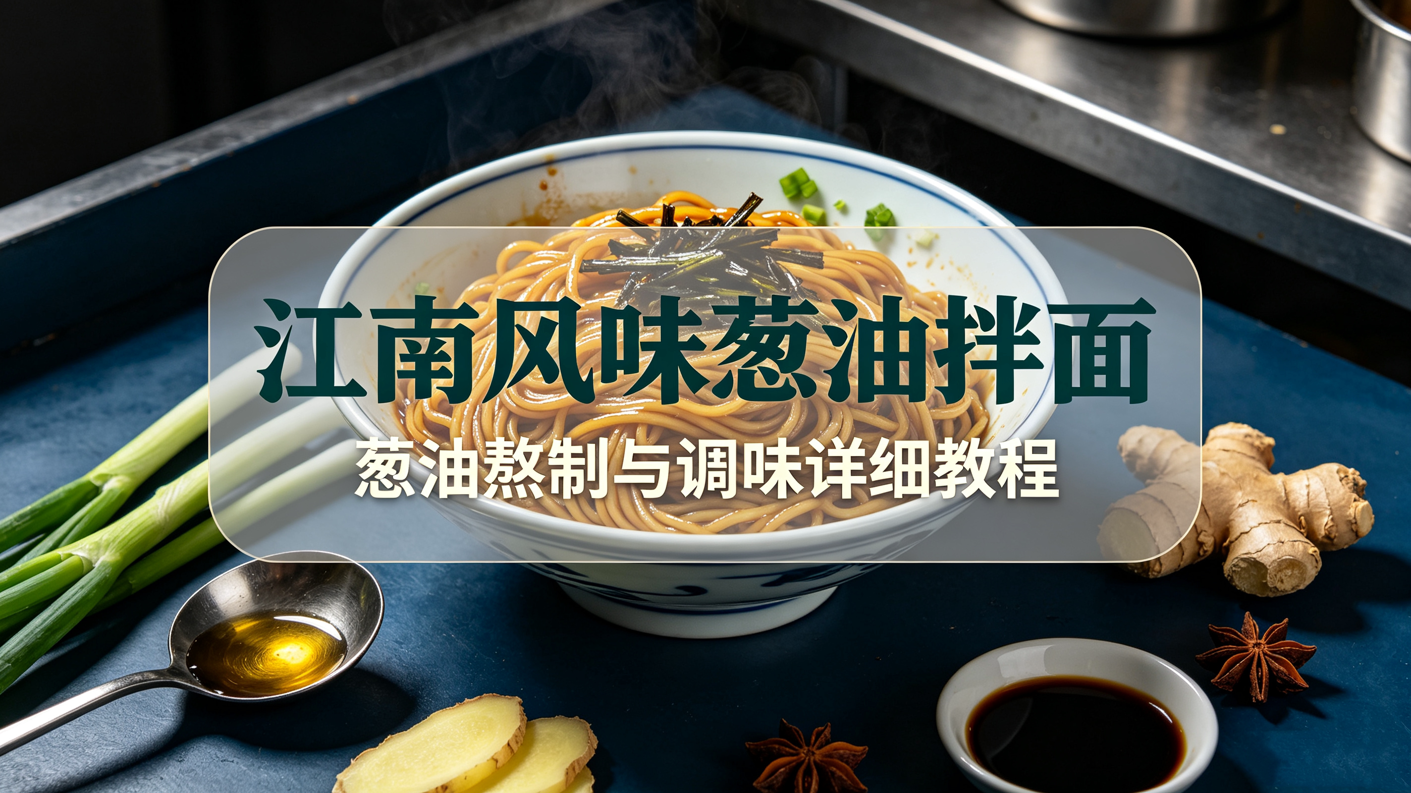 L25964江南风味葱油拌面葱油熬制与调味详细教程-简创库网