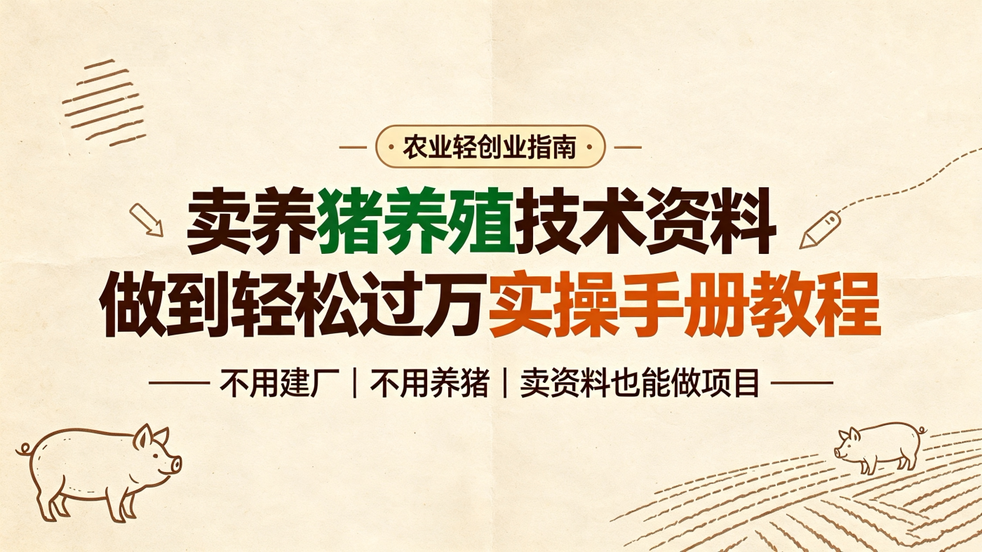 M6581462卖养猪养殖技术资料做到轻松过W实操手册教程-简创库网