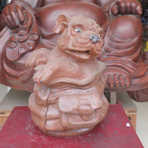 Yixing purple sand sculpture ornaments handmade antique collectibles by famous artists pet dogs pugs Chinese Shar-Pei bullfighting dogs