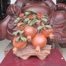 Yixing purple sand sculpture ornaments handmade collections by famous artists pomegranates with many seeds and many grandchildren auspicious reunions are prosperous