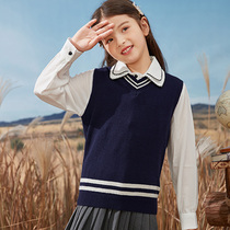 Childrens cashmere sweaters vest men and women knit sweater vest middle child autumn and winter warm 100% pure cashmere