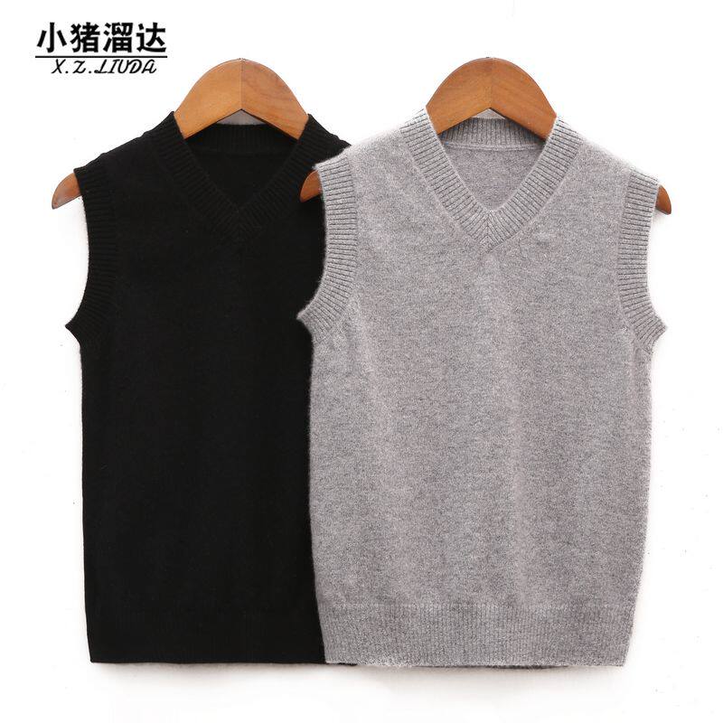 2021 Spring autumn new children suit boy sweaters cashmere sweater waistcoat waistcoat waistcoat head V Korean version