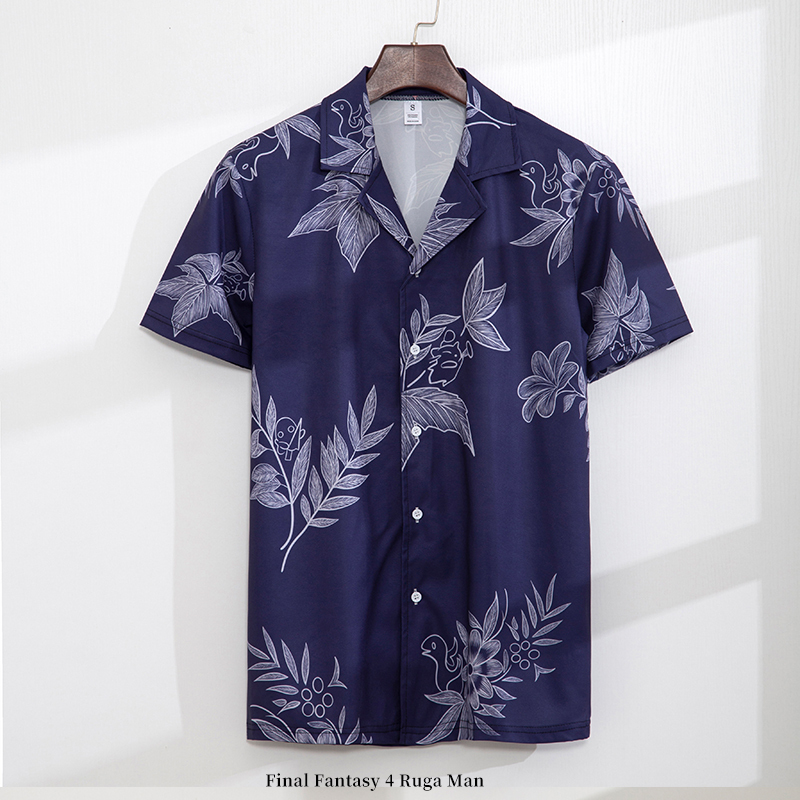 Cuban-Style Hawaiian South Seas Beach Casual Shirt Short-Sleeve Ff14 Peripheral Island Clothing for Wealthy Women T-Shirt Jacket Cuban-Style Hawaiian South Seas Beach Casual Shirt Short-Sleeve Ff14 Peripheral Island Clothing for Wealthy Women T-Shirt Jacket