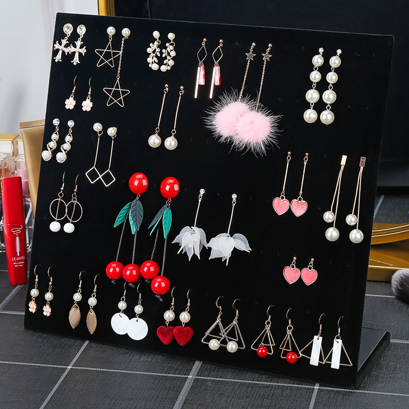 Suede Cloth Earrings Show Stand Vertical Ear-pin Ear Pendant Shelf Ornament Display Board Necklace rack Jewelry Containing props