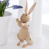 ins wooden rabbit animal decoration Nordic home childrens room desktop decoration puppet zodiac solid wood joint rabbit