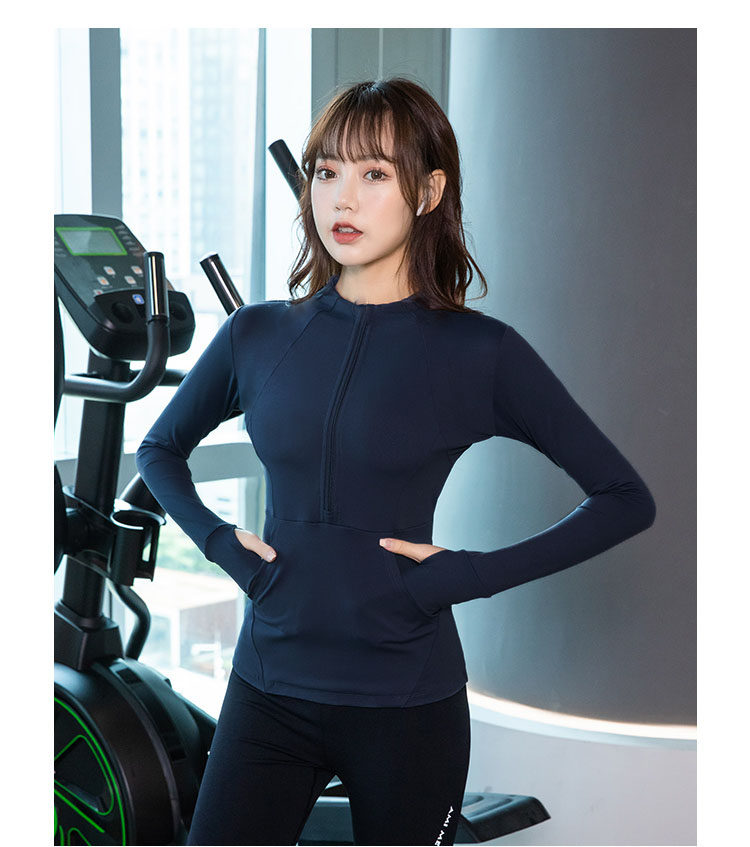 Куртка для йоги 瑜伽服装紧身快干长袖修身外衣上衣拉炼跑步性感运动外衣女性秋冬新款