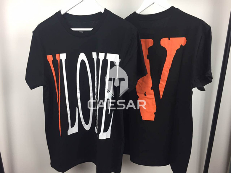 vlone red staple tee