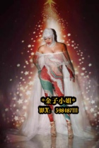 Performance clothing nightclub bar female singer dance team Christmas party fake flesh gauze skirt elf jumpsuit