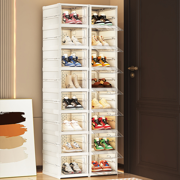 Transparent Shoe Box Storage Organizer for Home Use, Foldable Shoe Cabinet at the Entrance, Multi-Layer Simple Shoe Rack, No Installation Required, Shoe Storage Magic Tool