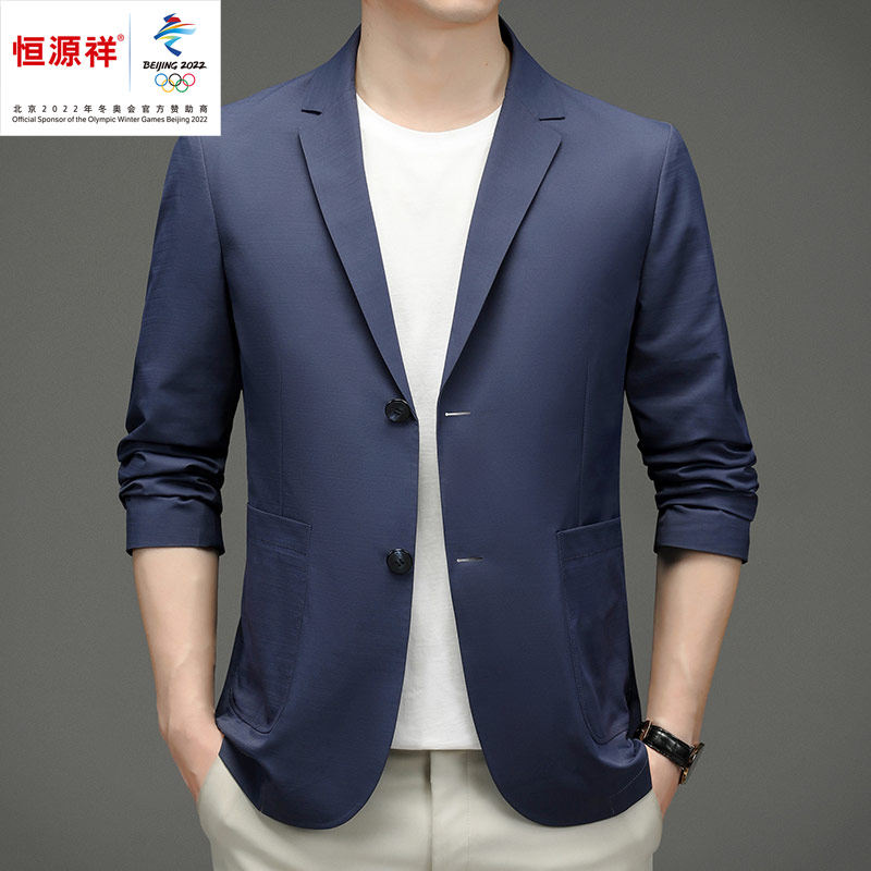 Hengyuan Xiang Group Casual Suit Jacket Men's Spring Slim Fit 2022 New Superior Sense Men's Clothing Single West Suit Jacket