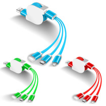 Lengthened 2m-3 telescopic data line applies Huaweis Apple Xiaomi vivo phone fast-charging three-in-one bulls