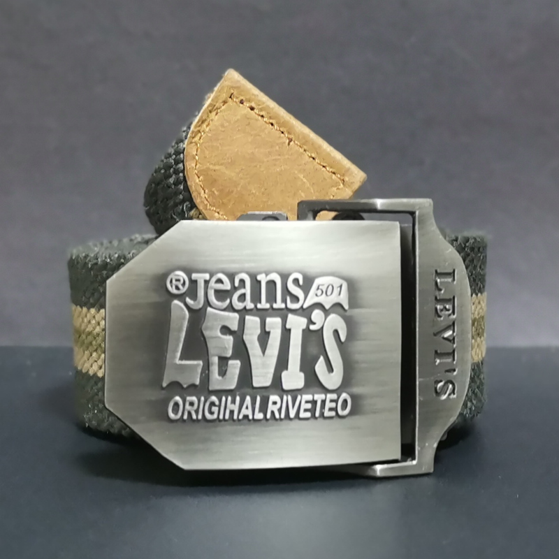 Young students lengthened automatic buckle canvas belt for men weaving outdoor 100 lap casual workwear tactical pants strap