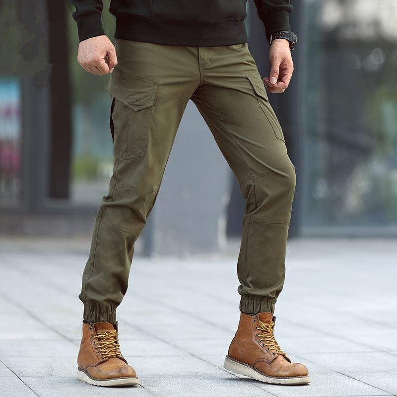 Ruling official Spring-autumn tactical long pants bunches Elastic Pants Men Comfort 100 Lap Collection Foot Outdoor Work Pants For Training Pants