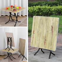 Folding small table Household kitchen simple square 2 people 4 small folding table Dinner rental room dining table