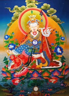 Become acquainted with Guru Padmasambhava, body, mouth, mind, hum, hum, and hum, visualize the portrait of Guru Rinpoche, curse, hum, Ahum, double-sided plastic seal