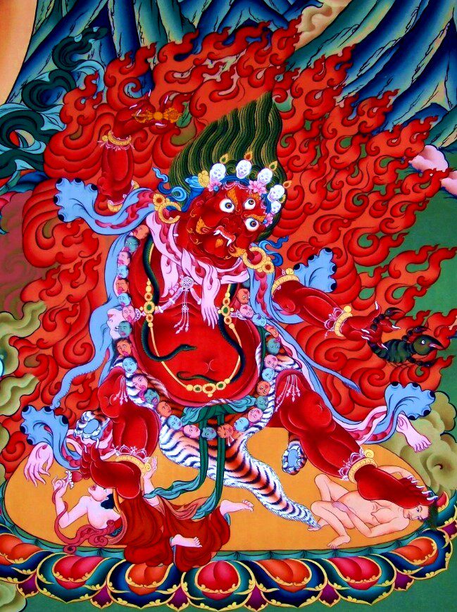 Tie-edge Anger Lotus Master Portrait Lotus Peanuts Great Indignant Phases Bodhisattva Buddha Portrait handmade photographic paper double-sided plastic packaging