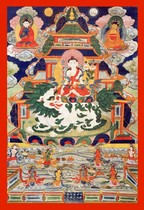 j Decoration Lion Roaring Guanyin Portrait Thangka Painting Amoti Guanyin Portrait Thangka Hanging Painting Photo Paper Double-sided Plastic Packaging