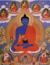 Clear decoration and extraordinary handmade portraits of Master Appraisal Pharmacist Buddha Seven Buddhas and Bodhisattvas. Photo paper double-sided plastic seal.