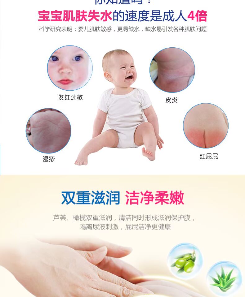 Wuyang em bé lau tay rắm miệng trẻ sơ sinh đặc biệt em bé lau mềm 80 bơm 5 gói 100 bán buôn có nắp - Khăn ướt giấy sipiao