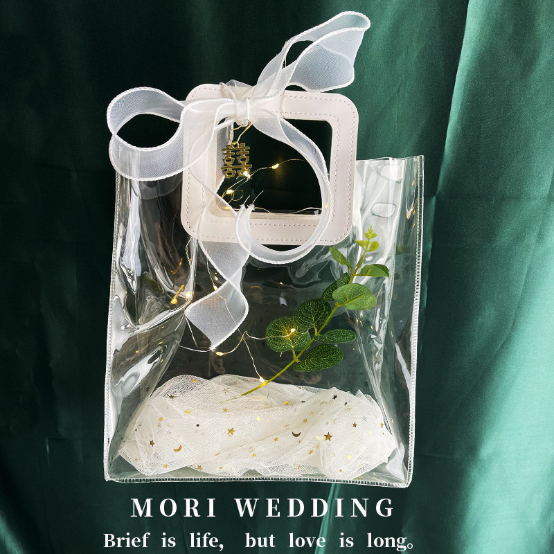 Companion Courtesy Transparent Bags Wedding Bridesmaids Women Ins Wind Hand Lifting Boxes Gift Bags Creative Joy Candy Boxes Small Gift Bags