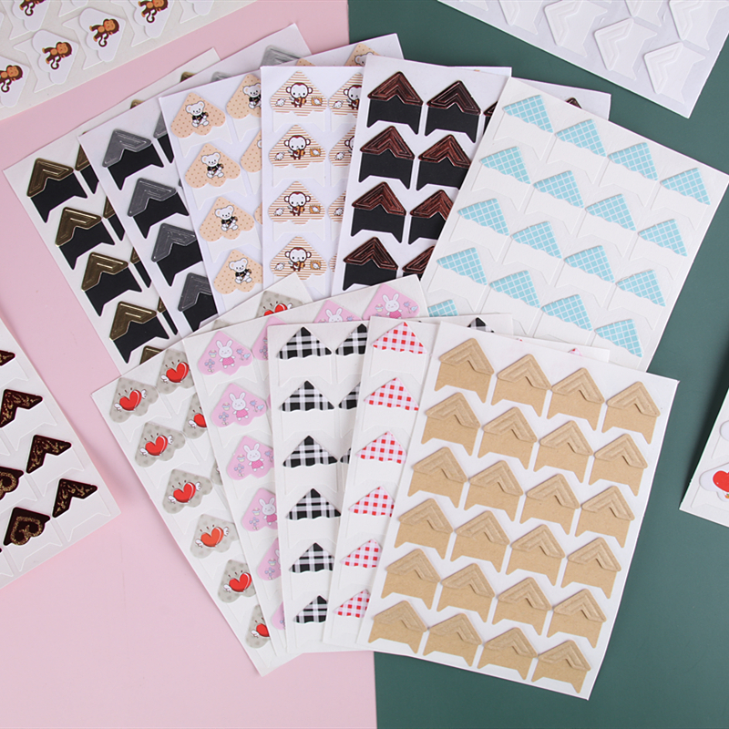 Manual DIY photo album accessories tools paste type photo album fixed photos creative wall photo corner paste 24