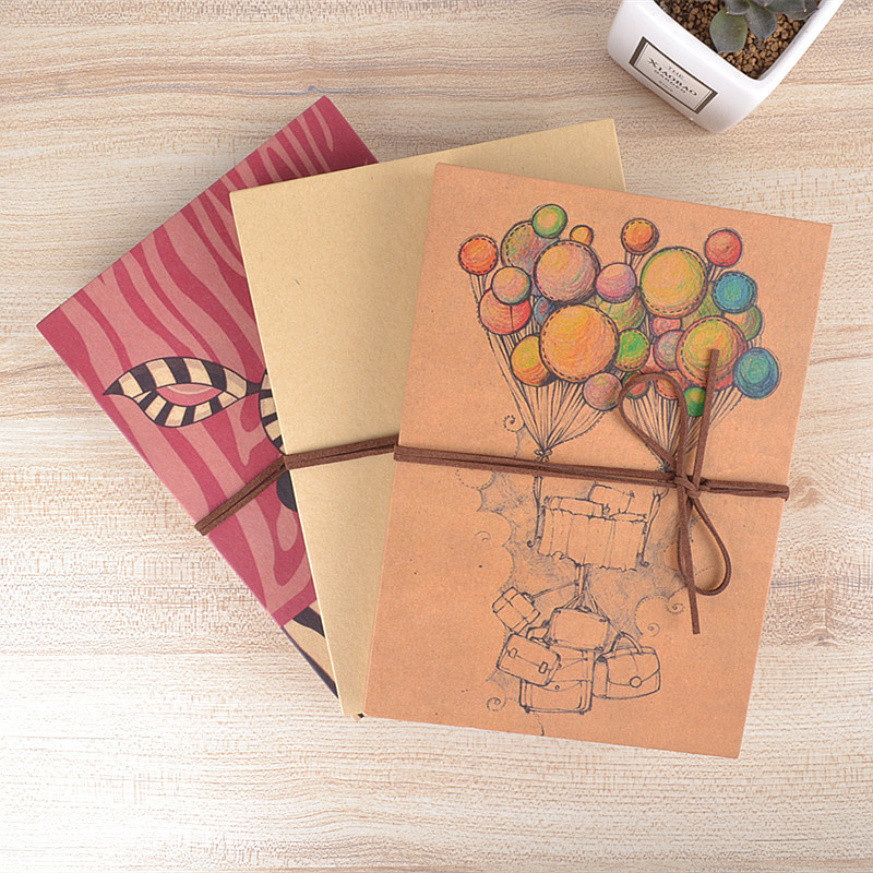 Accordion folding blank cover DIY album Vintage Kraft paper handmade growth commemorative book Creative gift