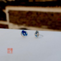 Original design 999 pure silver hand simple texture and artistic niche cold irregular enamel custom ear nail ring