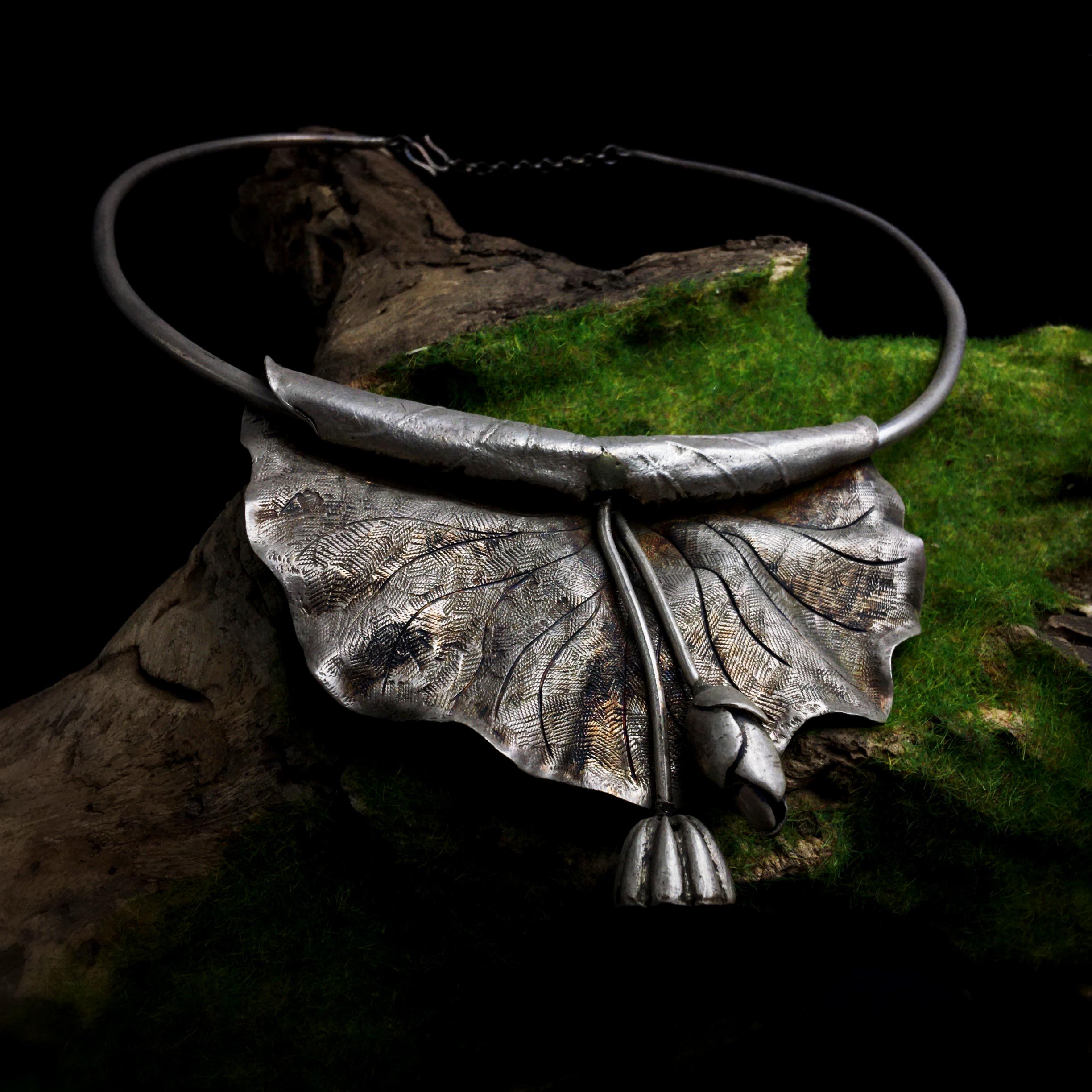 Original Ophan 999 Pure Silver Hand Lotus Traditional Features Ancient Fair Collar Mox