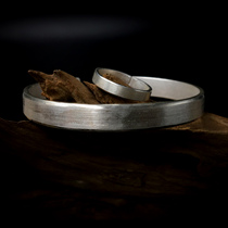 Original 999 Silver Hand Personality Simple Classic Small Frosted Ancient Bracelet Ring