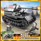 兼容乐高积木小颗粒男孩拼装智力开发军事坦克儿童益智玩具机器C