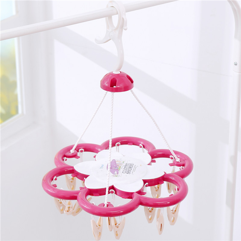 Huhu Clothes Hanger Multi Clip Sun Socks Pants Hooks hanging rack Home Drying Hanger Containing deck Balcony Dorm Clothes Hanger