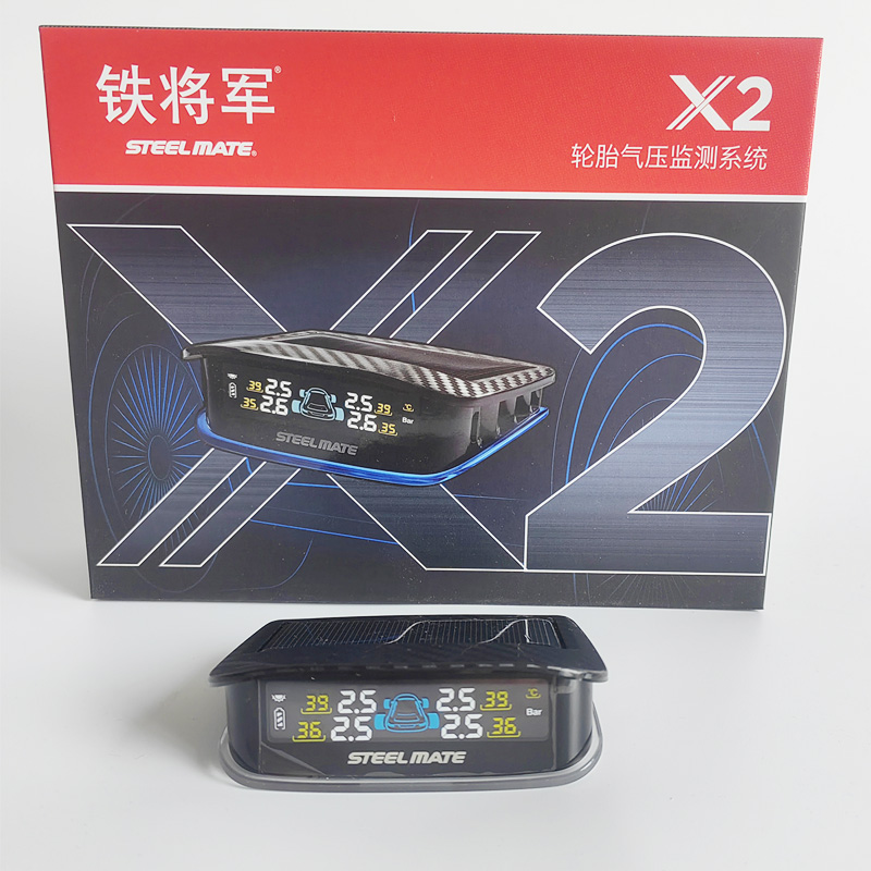 Tiejiangjunソーラーワイヤレスタイヤ空気圧監視車のタイヤ内蔵外部高精度車両モニターX2