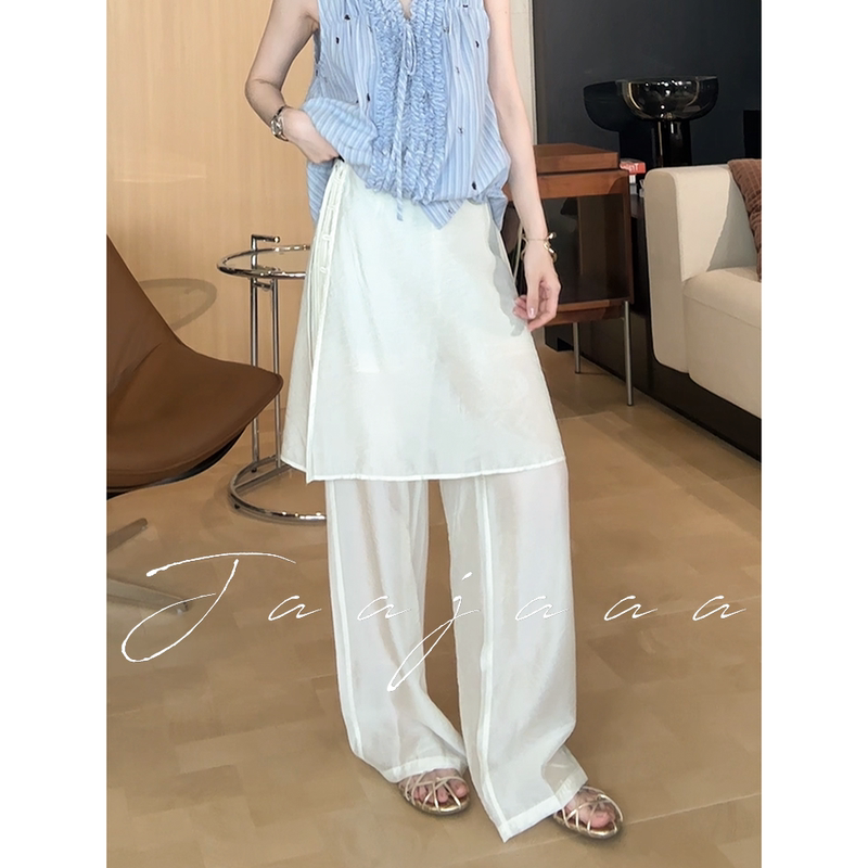 Jaajaaa Light Breeze Knows the Summer, Lazy Urban Atmosphere, Fake Two-Piece, Lightweight, Breathable, Casual, Versatile Pants Jaajaaa Light Breeze Knows the Summer, Lazy Urban Atmosphere, Fake Two-Piece, Lightweight, Breathable, Casual, Versatile Pants