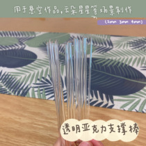 (Red Bean Clay) Handheld Clay Man Puppet Support Stick Transparent Acrylic Stick Organic Glass Stick