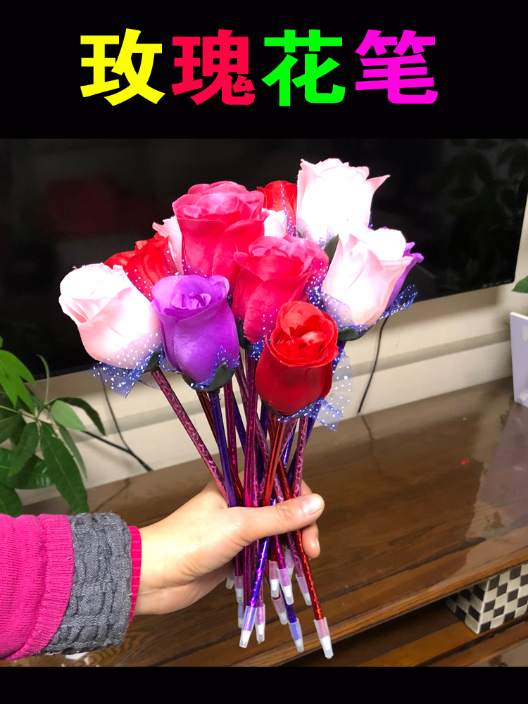 Rose Pen Children's Toys Wechat Business Ground Push and Scan Code Small Gifts Creative and Practical Drainage and Powder Suction Activity Gifts