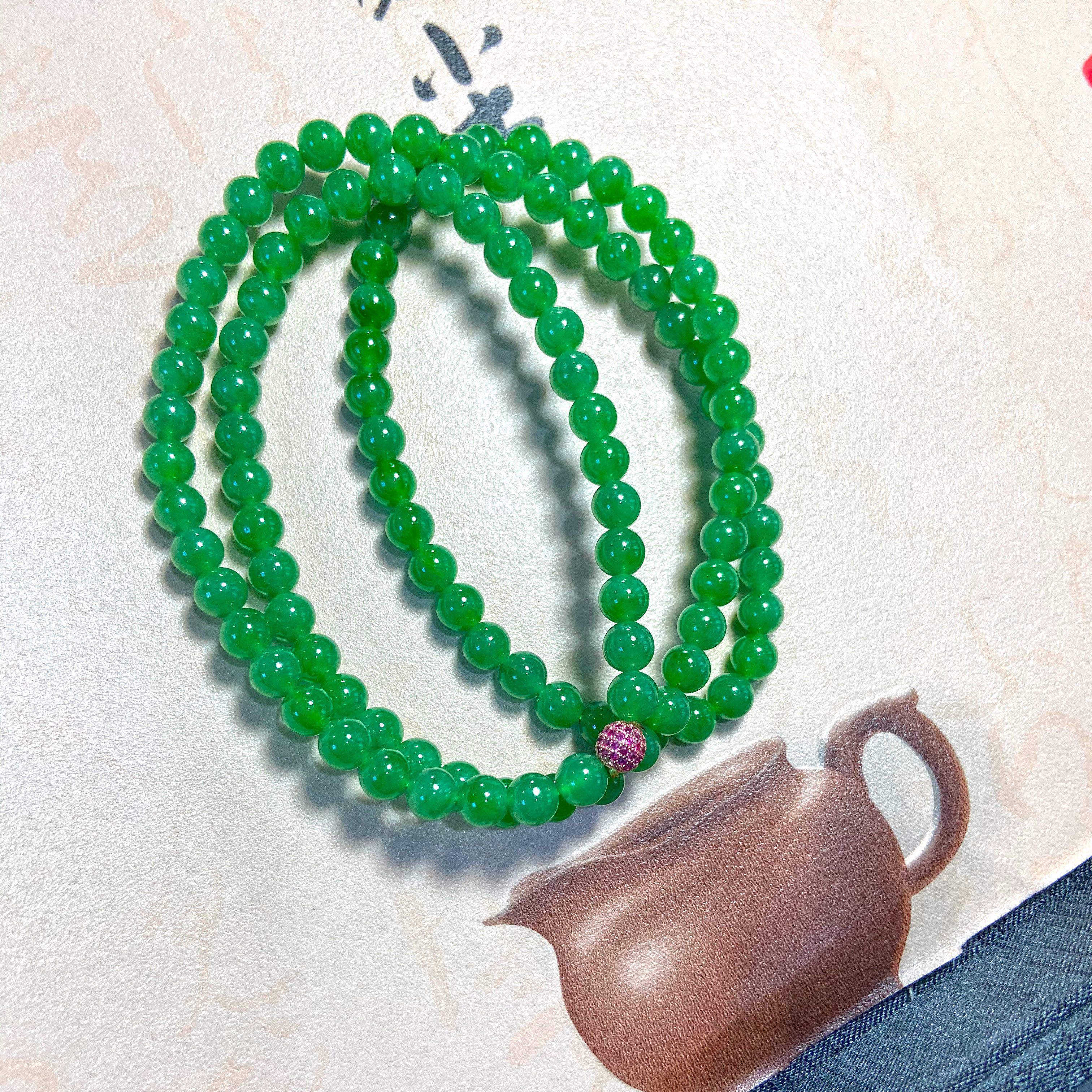 Good Faith Emerald Natural A Cargo Jade Beads Handmade Beads String Handstring Necklace Live Private Selfida Invalid