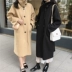 Áo khoác len nữ dài 2018 mới mùa đông Học sinh Hàn Quốc hoang dã áo dài đơn ngực dài đến đầu gối Áo Hàn Quốc